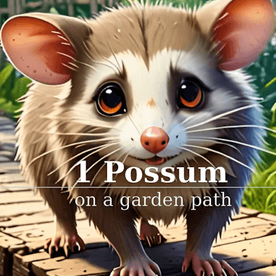 Possum on a garden path