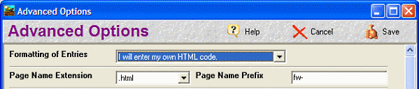EasyBlogsAdvanced Options