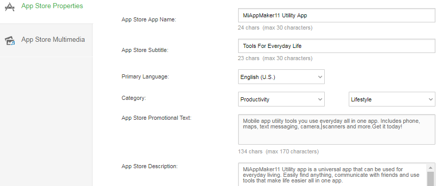 App Store Properties