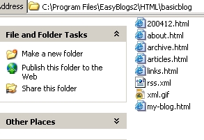 basic Easy Blogs pages