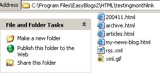 basic Easy Blogs pages without links or about me pages
