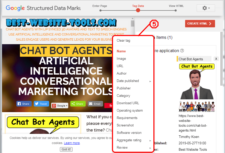 Google structured data markup tool.