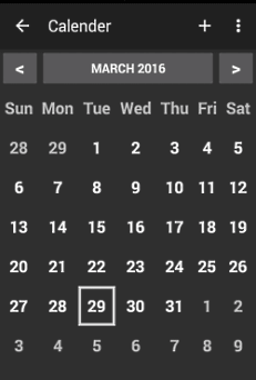 Calendar screenshot
