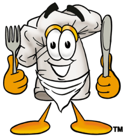 Chef icon with fork and knife