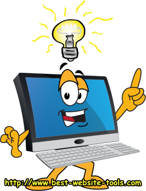computer with idea light bulb