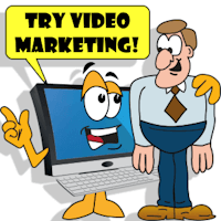 Computer man video marketing