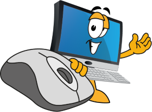 Computer cartoom with mouse