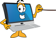 computer cartoon pointer to right