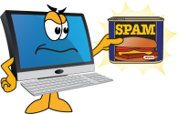 Computer holding a can of spam