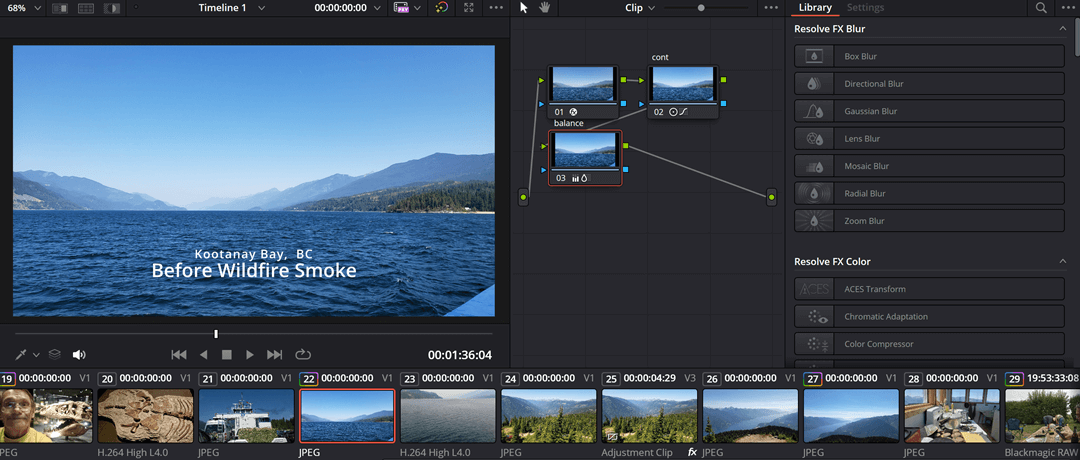 DaVinci Resolve Color page