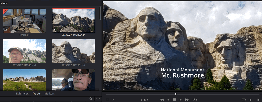 DaVinci Edit Mt Rushmore