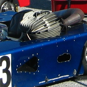 Close up of motor and kart in Daytona