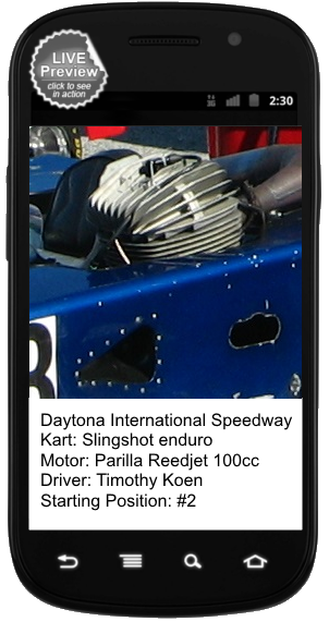 Smartphone screen with image and text