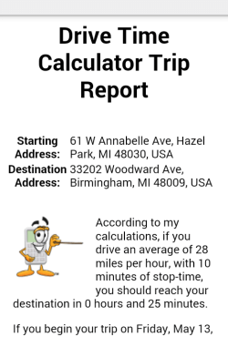 Drive Time Trip Report