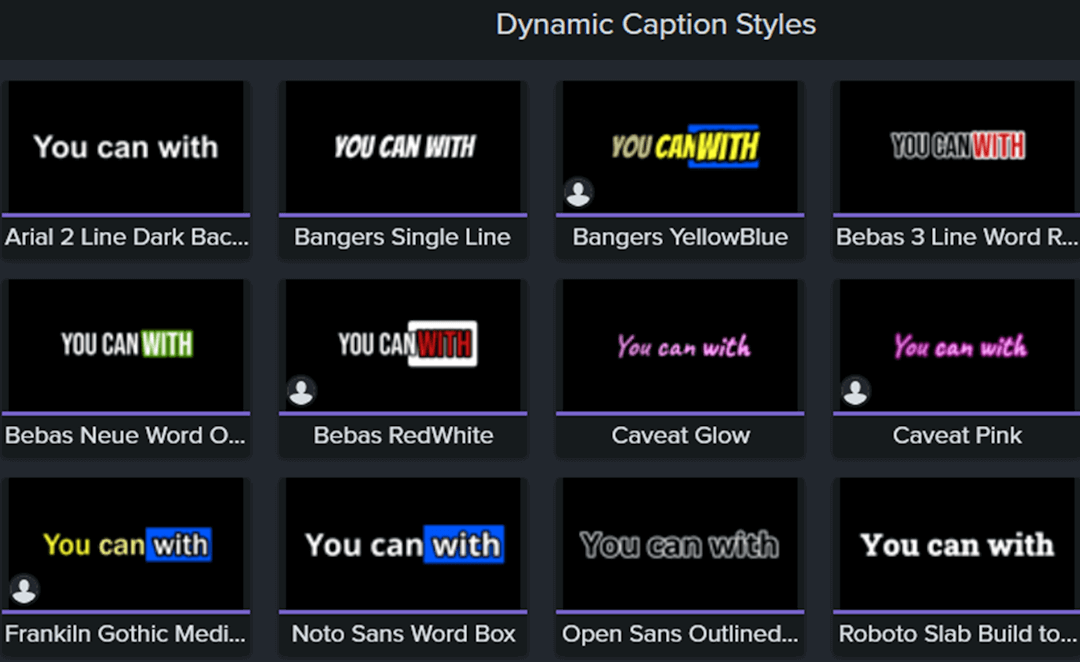 Dynamic Captions Styles
