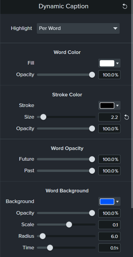 Dynamic Captions Vaeiables