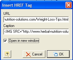 Easy Blogs link window