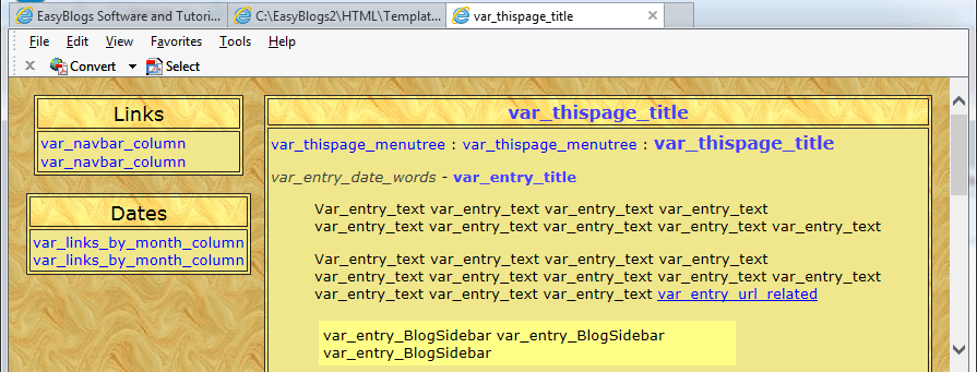 Easy Blogs template preview