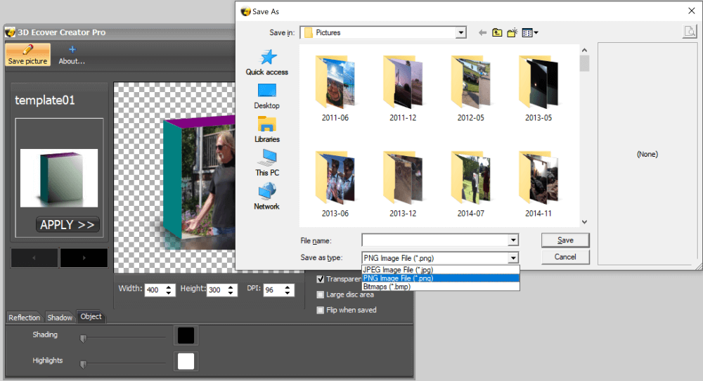 Ecover Creator transparent background set up