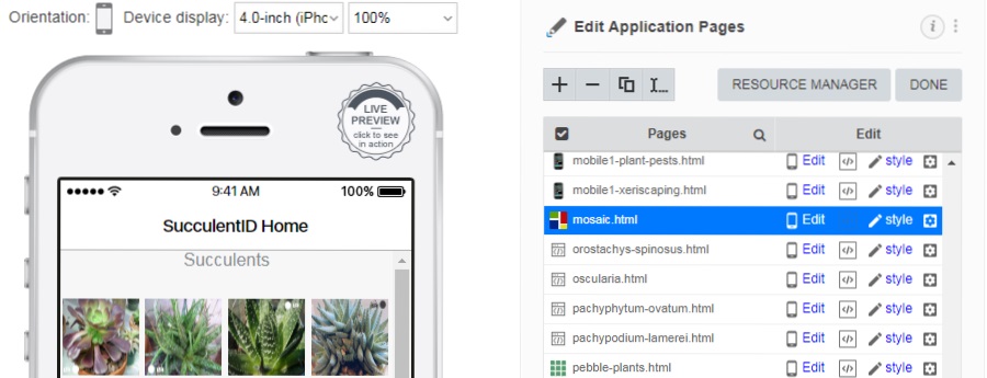 Edit Pages Section