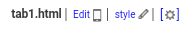Edit / Style / Settings button