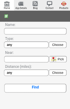 Screenshot of input form