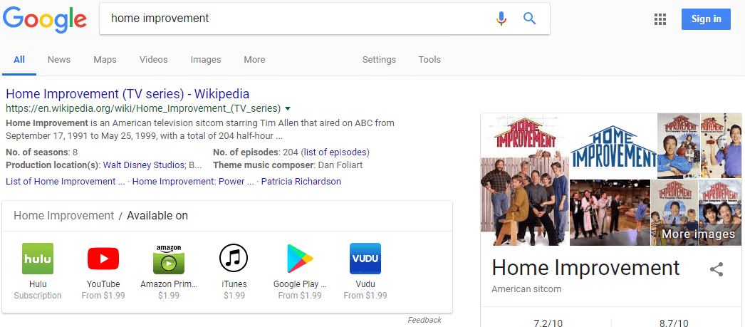 Home Improvement Search On Google