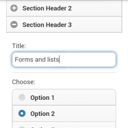 jQuery mobile app screen