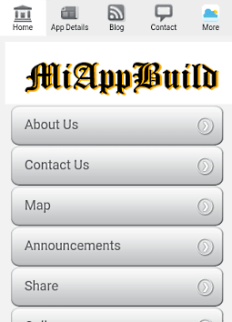 Button menu from mobile app