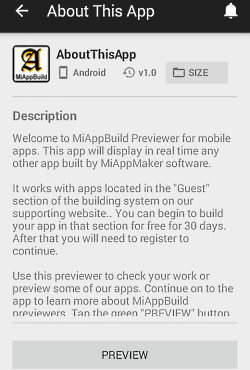 App description page