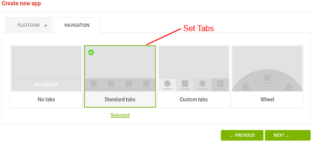 Select Navigation Tabs Structure