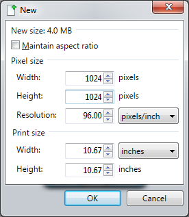 New screen in Paint.net