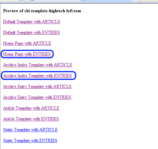 EasyBlogs preview list