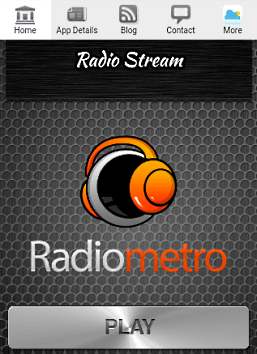 Screenshot of Radio Stream page