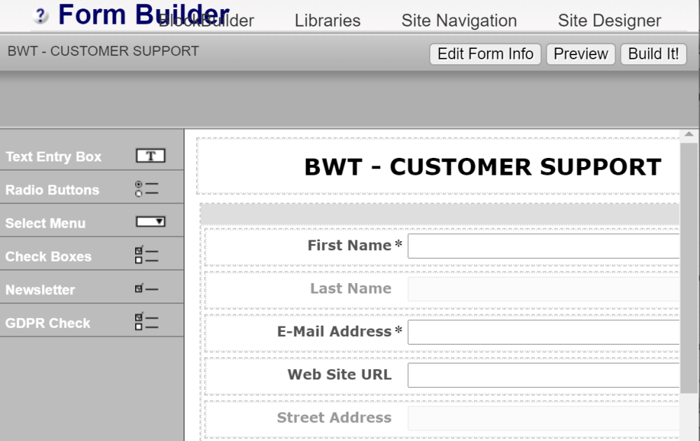 Point and click form builder with autoresponders follow up.