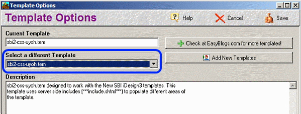 EasyBlogs Template Selector