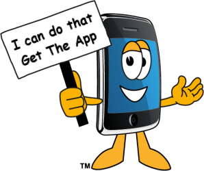 Smartphone with sign get the app