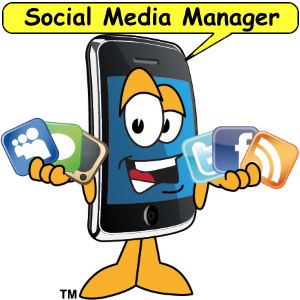 Smartphone holding social media icons