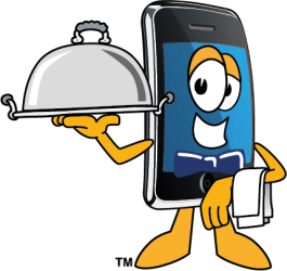 Smartphone with serving tray