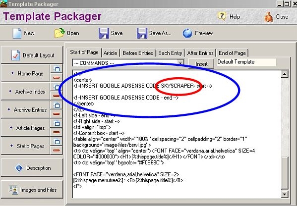 AdSense Code modification