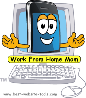 computer saying work from home mom