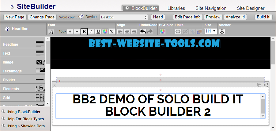 BB2 Demo page