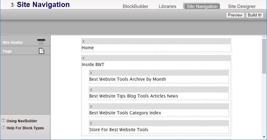 Site NAvigation Tool
